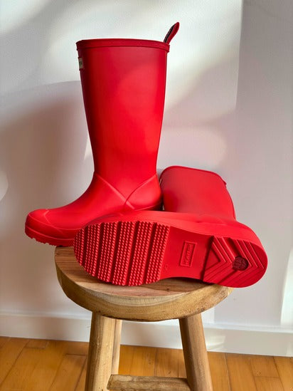 Botas Hunter Original Play Boot Tall Logo Red