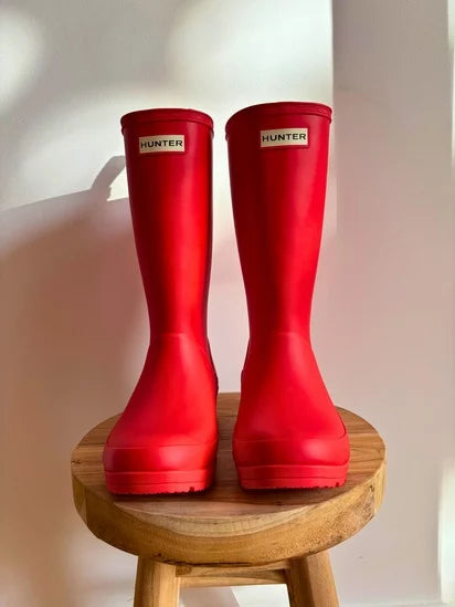 Botas Hunter Original Play Boot Tall Logo Red