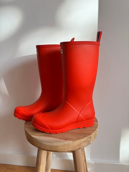 Botas Hunter Original Play Boot Tall Logo Red